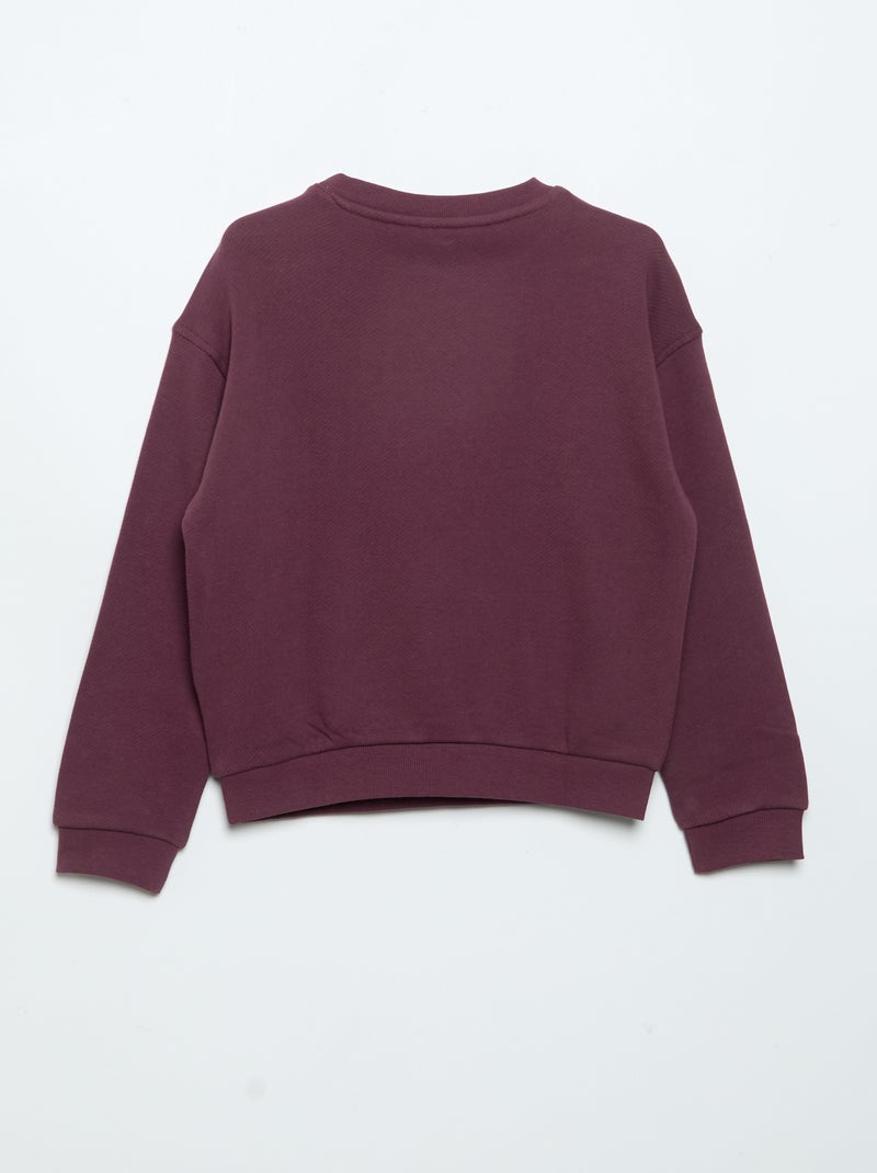 Sudadera de felpa ligera estampada por delante y por detrás Rosa - Kiabi