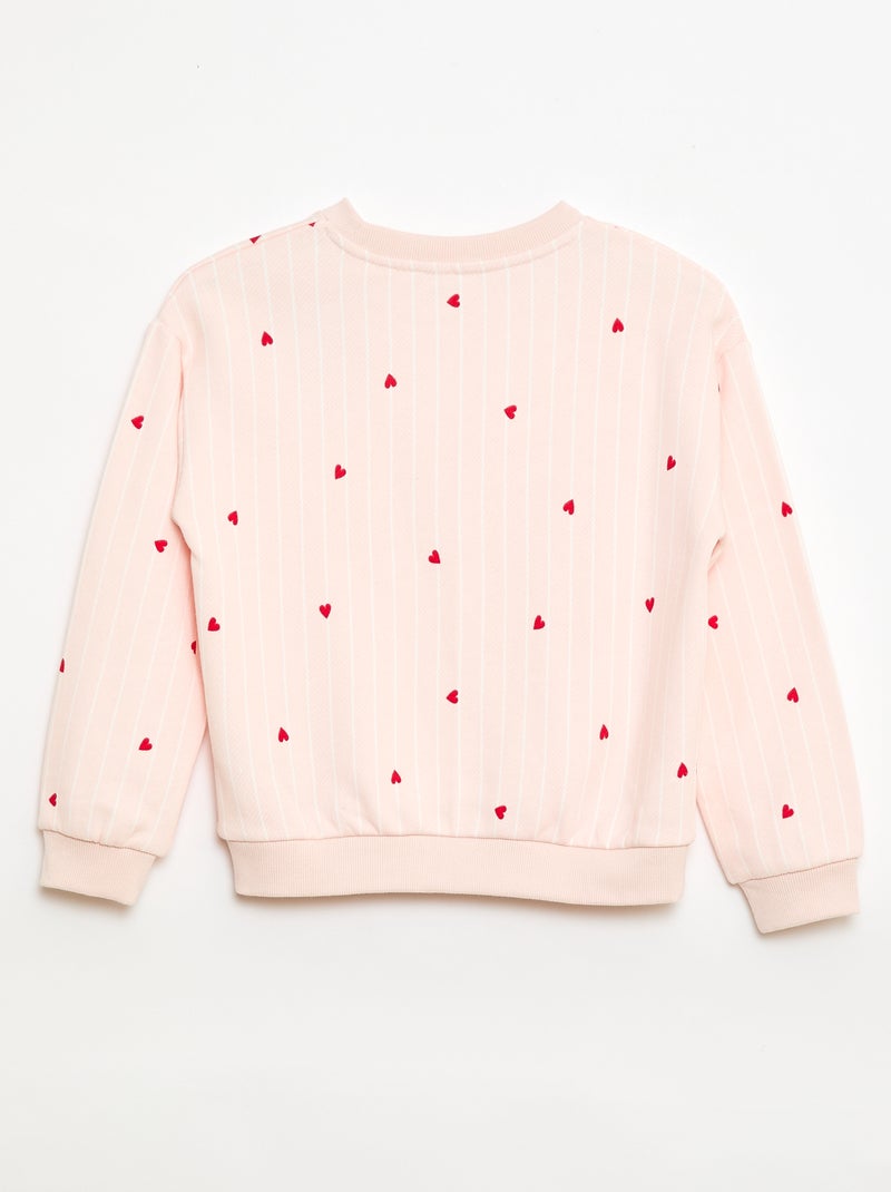 Sudadera de felpa ligera estampada Rosa - Kiabi