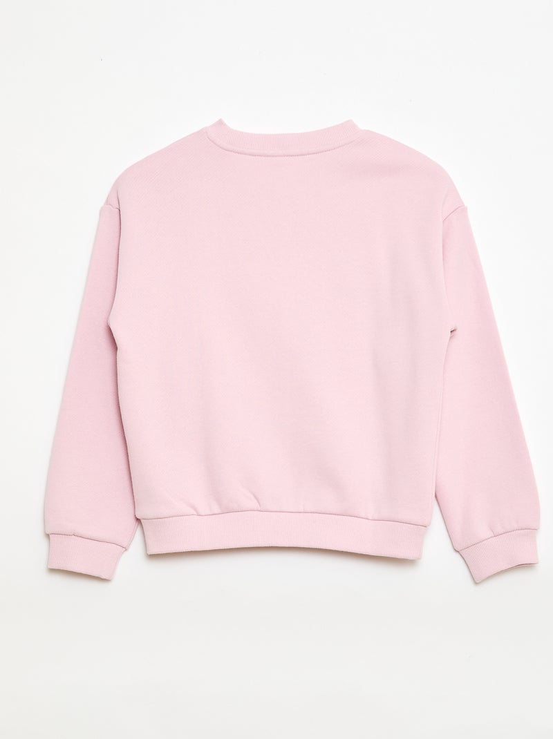 Sudadera de felpa ligera estampada Rosa - Kiabi