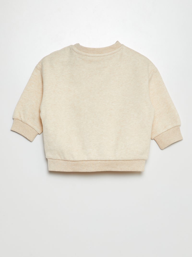 Sudadera de felpa lisa BEIGE - Kiabi