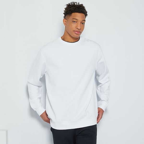 Sudadera de felpa lisa Hombre de más de 1'90m - blanco - Kiabi - 12,00€
