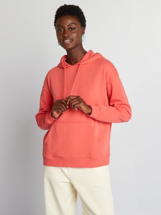 Sudadera de felpa lisa con capucha