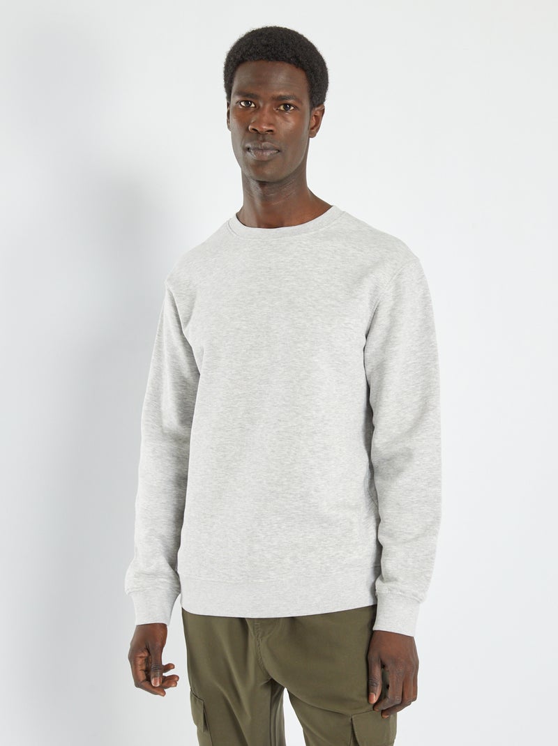 Sudadera de felpa lisa GRIS - Kiabi