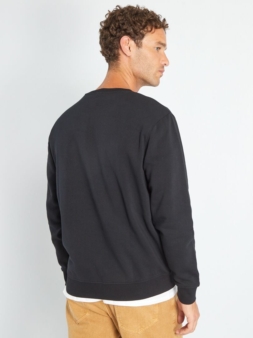Sudadera de felpa lisa Negro - Kiabi