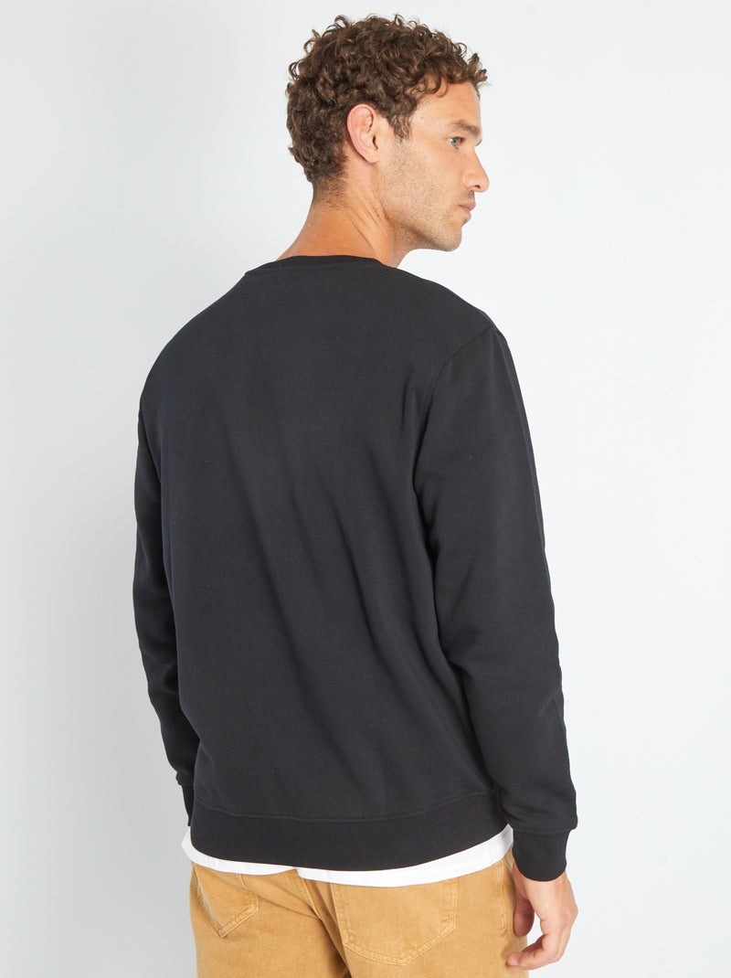 Sudadera de felpa lisa Negro - Kiabi