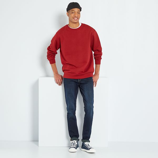 Sudadera de felpa lisa Hombre de más de 1'90m - ROJO - Kiabi - 12,00€