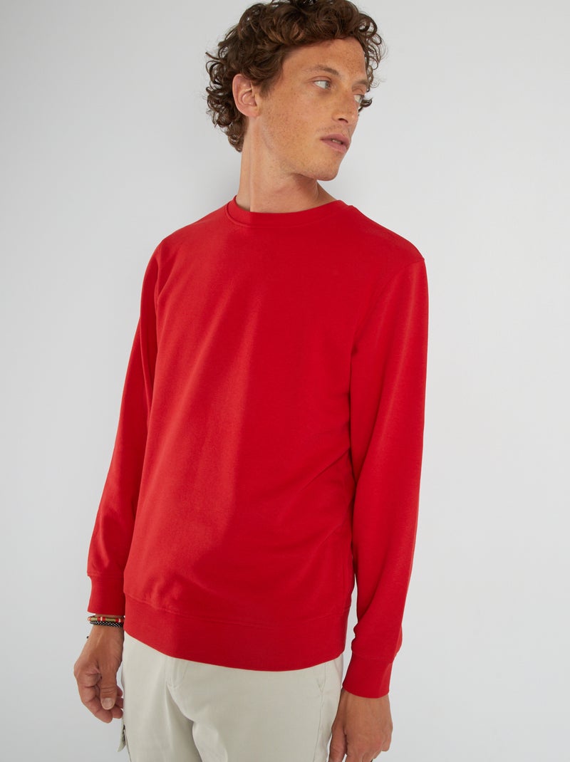 Sudadera de felpa lisa ROJO - Kiabi