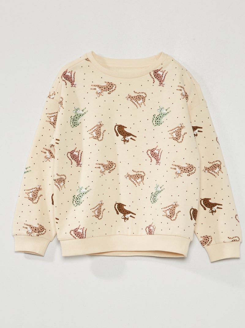 Sudadera de felpa 'pantera' BLANCO - Kiabi