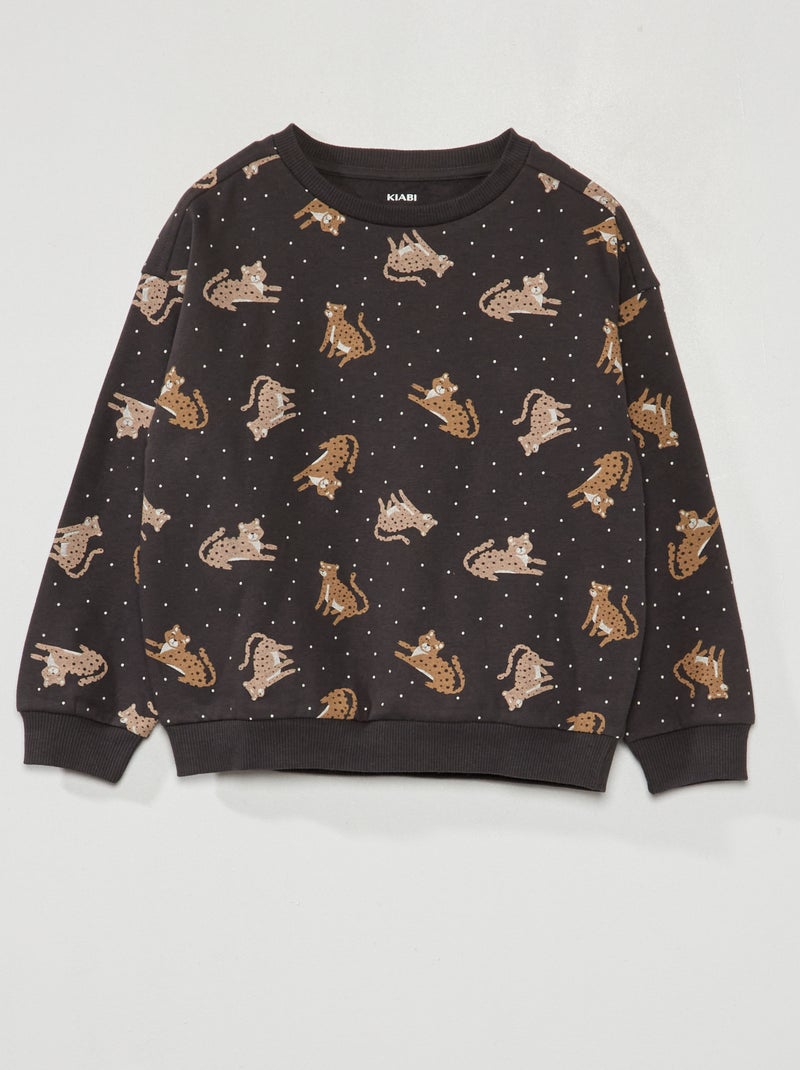 Sudadera de felpa 'pantera' GRIS - Kiabi