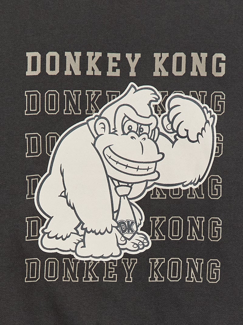 Sudadera de felpa perchada con estampado 'Donkey Kong' Gris - Kiabi