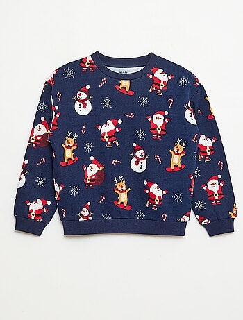 Sudadera de felpa perchada estampada 'Navidad'