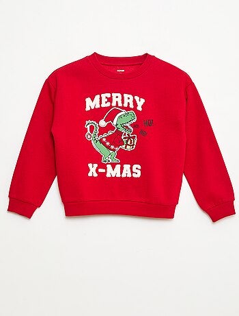 Sudadera de felpa perchada estampada 'Navidad'