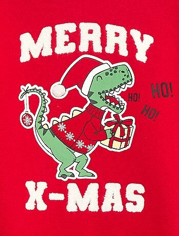 Sudadera de felpa perchada estampada 'Navidad'