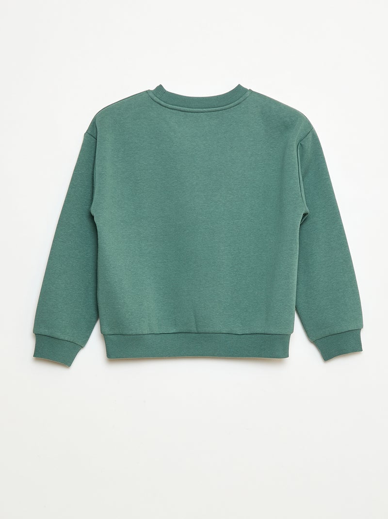 Sudadera de felpa perchada estampada 'Navidad' Verde - Kiabi