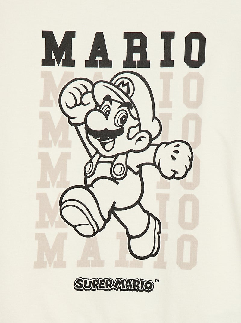 Sudadera de felpa perchada estampada 'Super Mario' Blanco - Kiabi