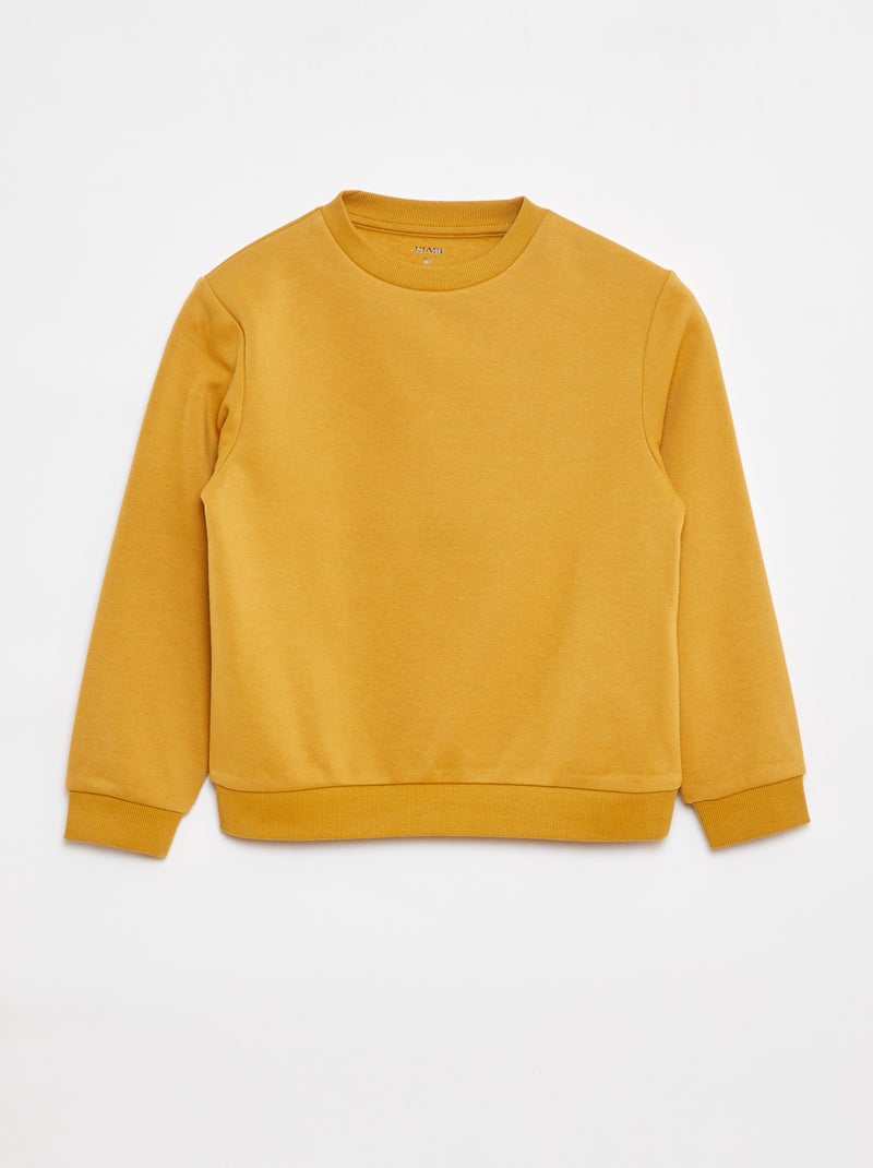 Sudadera de felpa perchada lisa Amarillo - Kiabi
