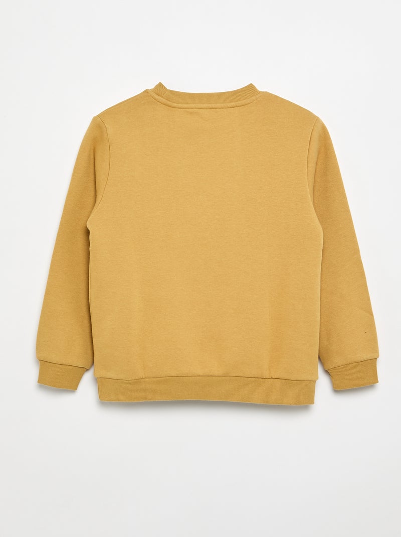 Sudadera de felpa perchada lisa Amarillo - Kiabi