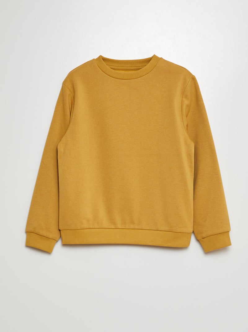Sudadera de felpa perchada lisa AMARILLO - Kiabi