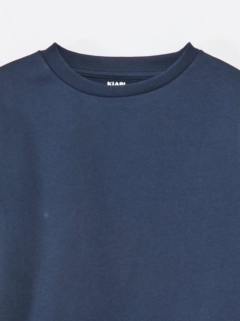 Sudadera de felpa perchada lisa Azul - Kiabi