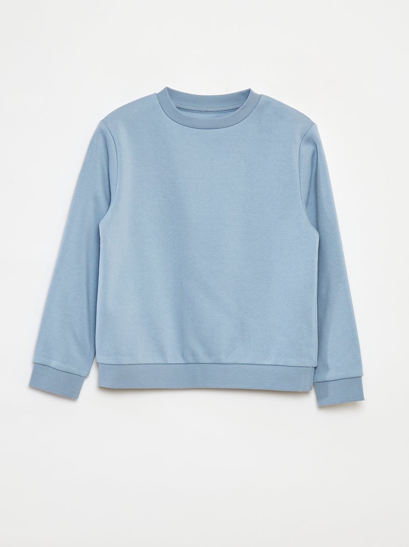 Sudadera de felpa perchada lisa Azul - Kiabi
