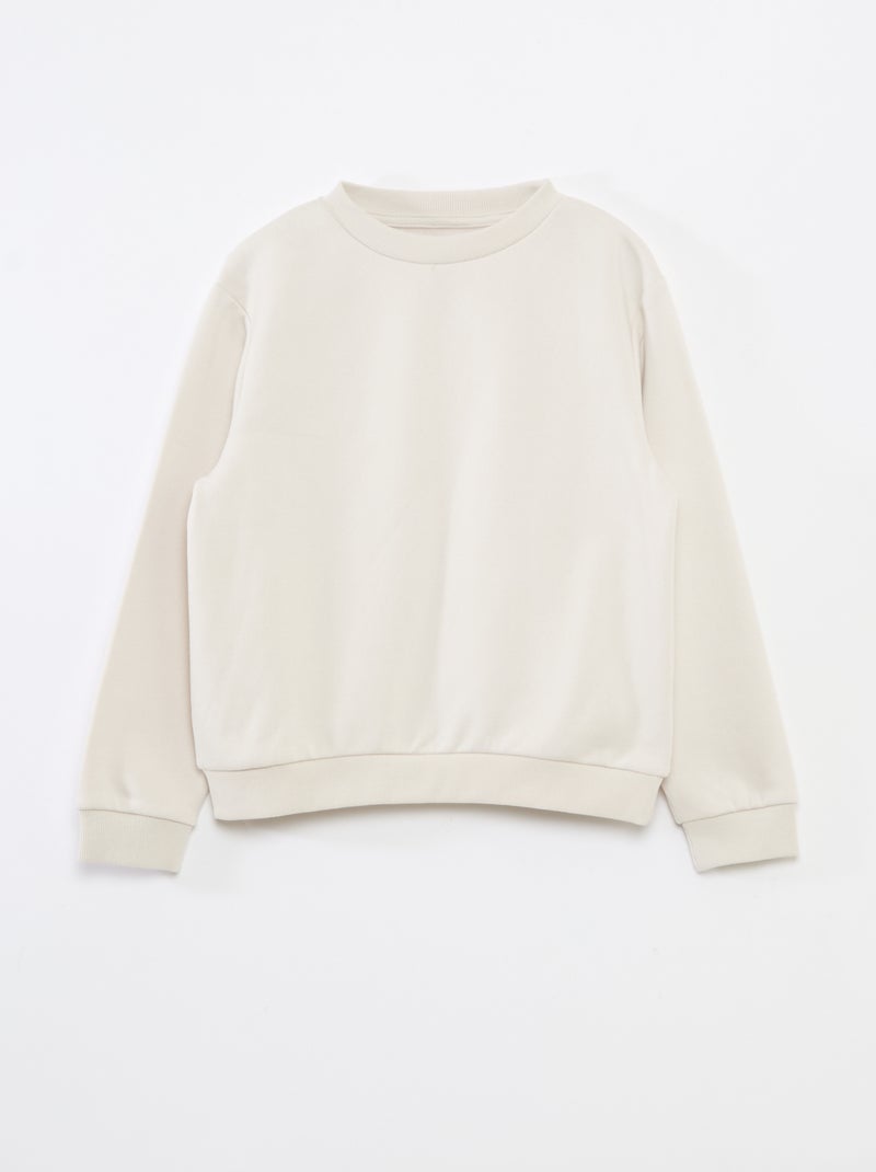 Sudadera de felpa perchada lisa Beige - Kiabi