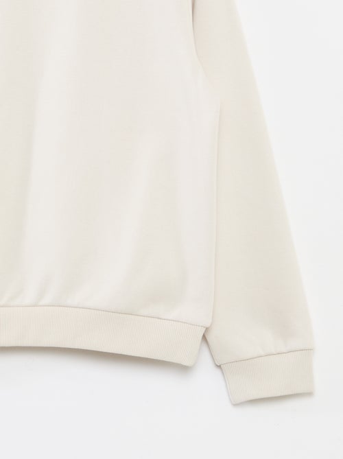 Sudadera de felpa perchada lisa - Kiabi