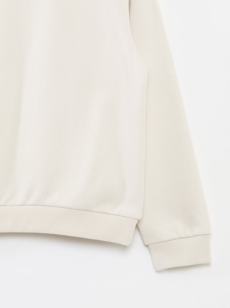 Sudadera de felpa perchada lisa Beige - Kiabi