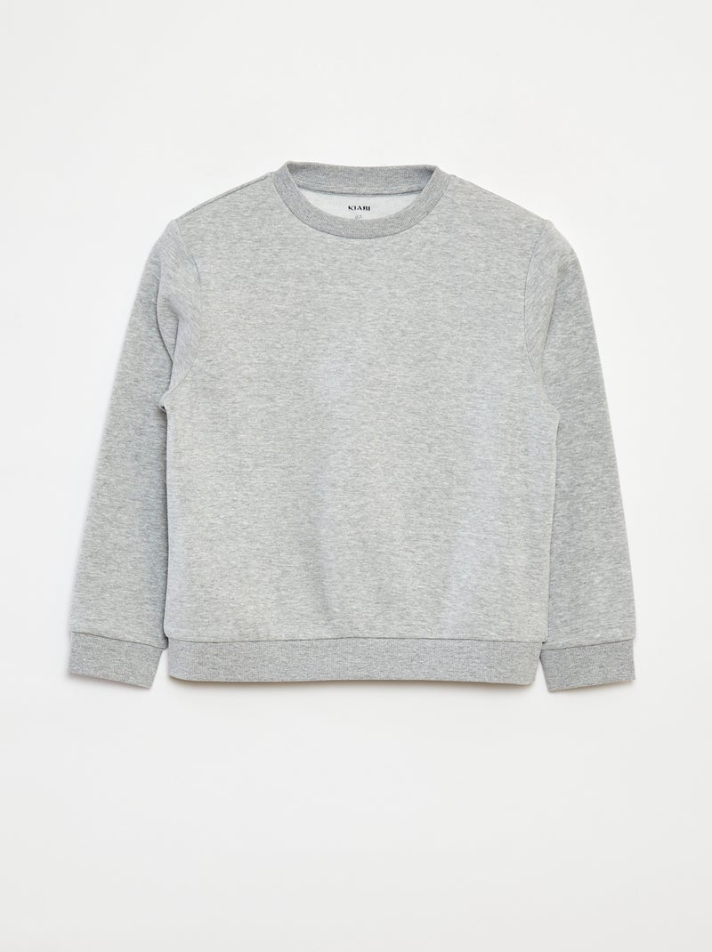 Sudadera de felpa perchada lisa Gris - Kiabi