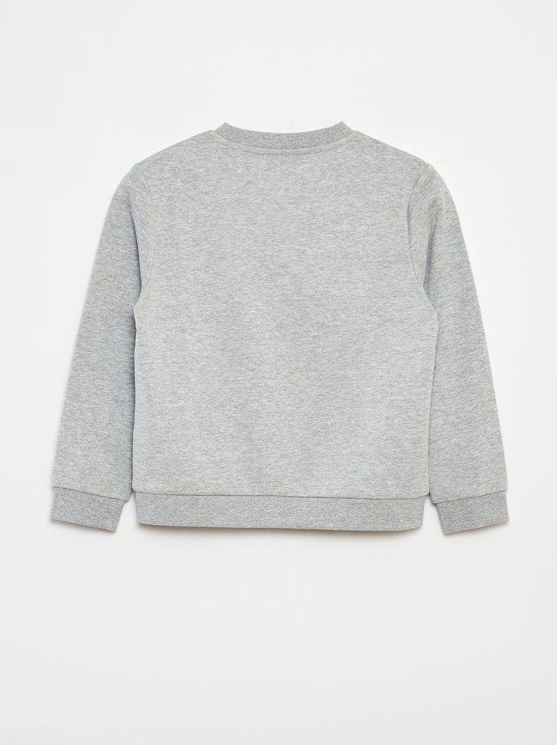 Sudadera de felpa perchada lisa Gris - Kiabi