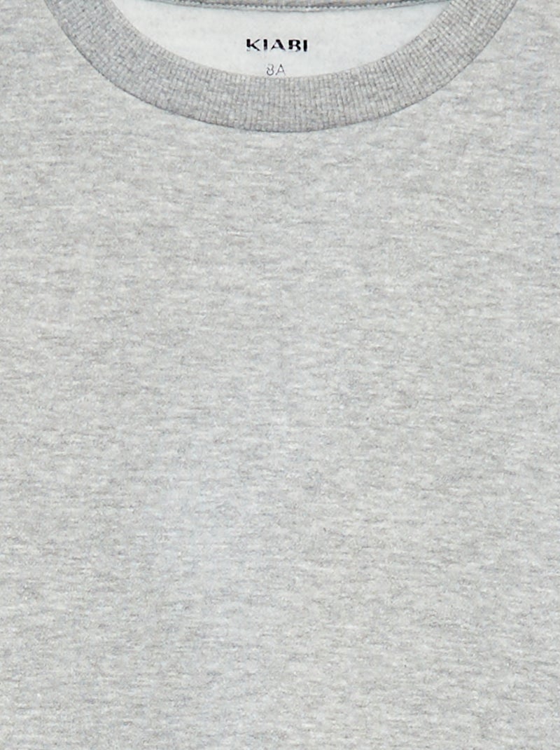 Sudadera de felpa perchada lisa Gris - Kiabi