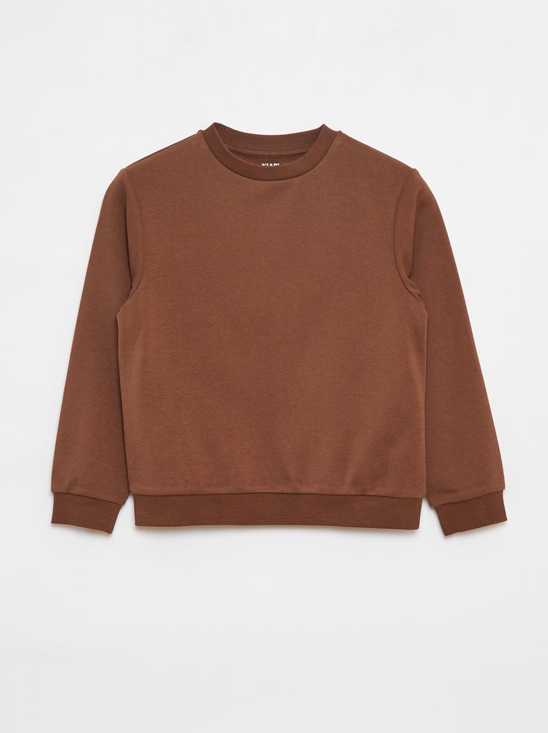 Sudadera de felpa perchada lisa Marron - Kiabi