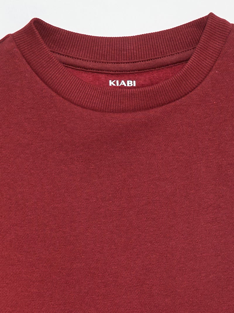 Sudadera de felpa perchada lisa Marron - Kiabi