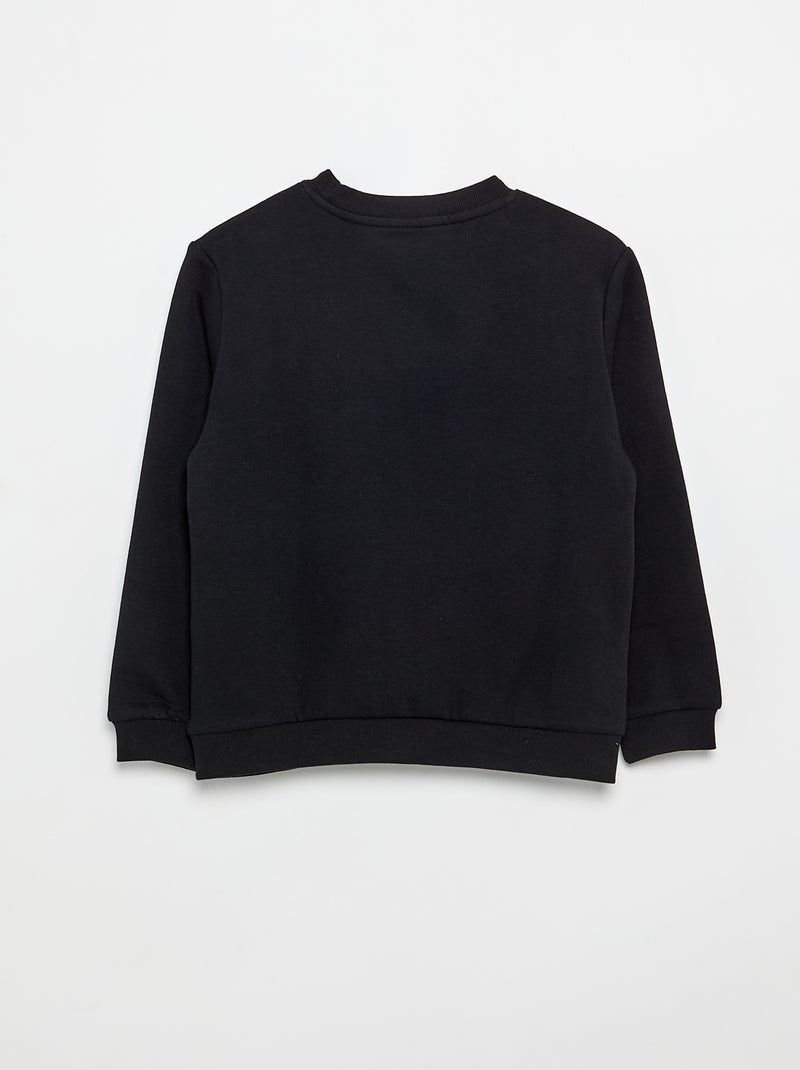 Sudadera de felpa perchada lisa Negro - Kiabi