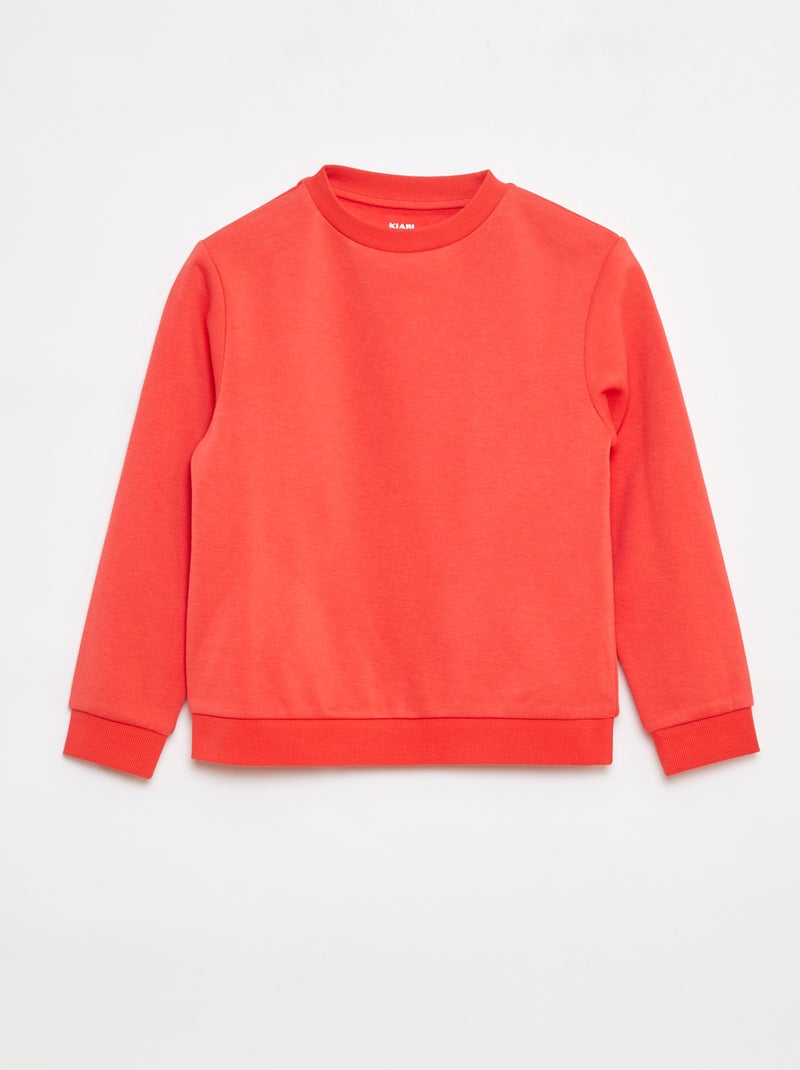 Sudadera de felpa perchada lisa Rojo - Kiabi