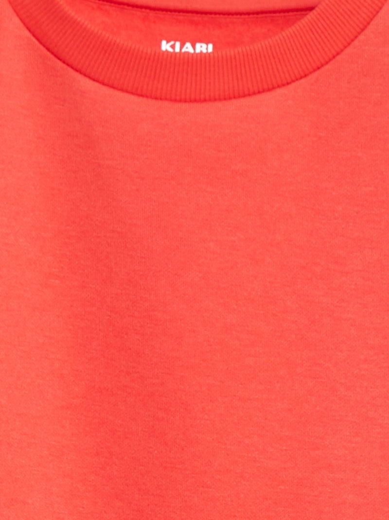Sudadera de felpa perchada lisa Rojo - Kiabi
