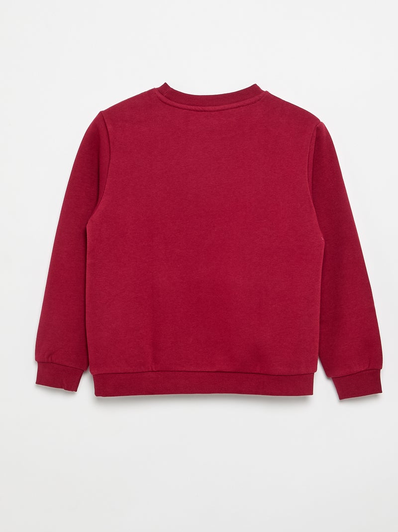 Sudadera de felpa perchada lisa Rojo - Kiabi