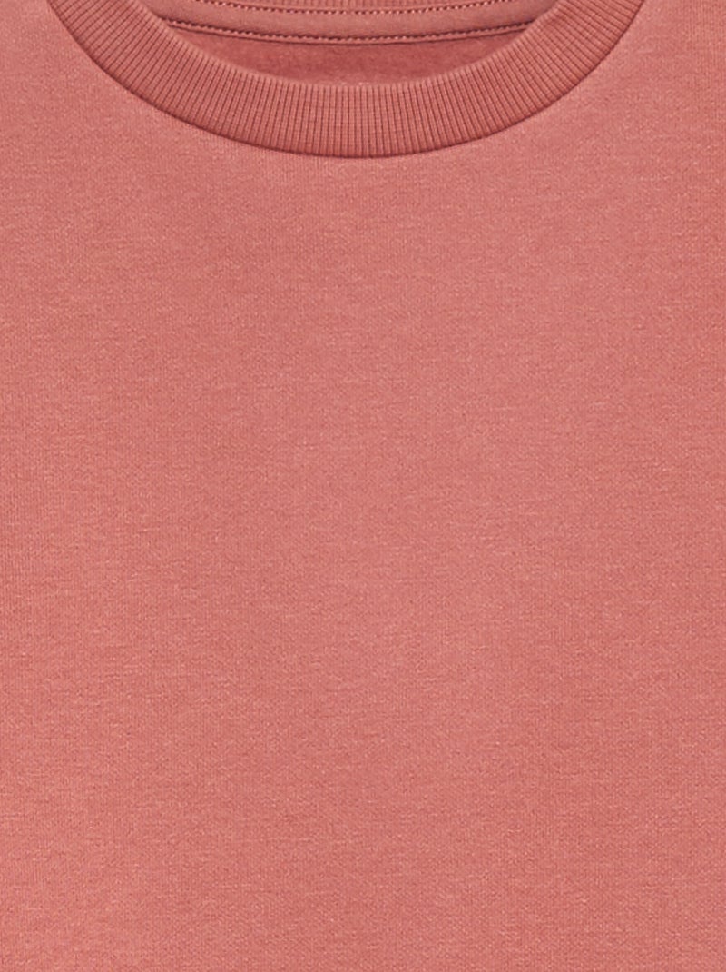 Sudadera de felpa perchada lisa Rosa - Kiabi