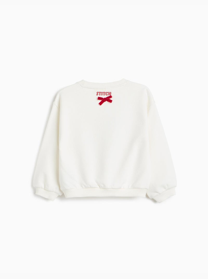 Sudadera de felpa perchada « stitch » © disney, mo fashion Blanco - Kiabi