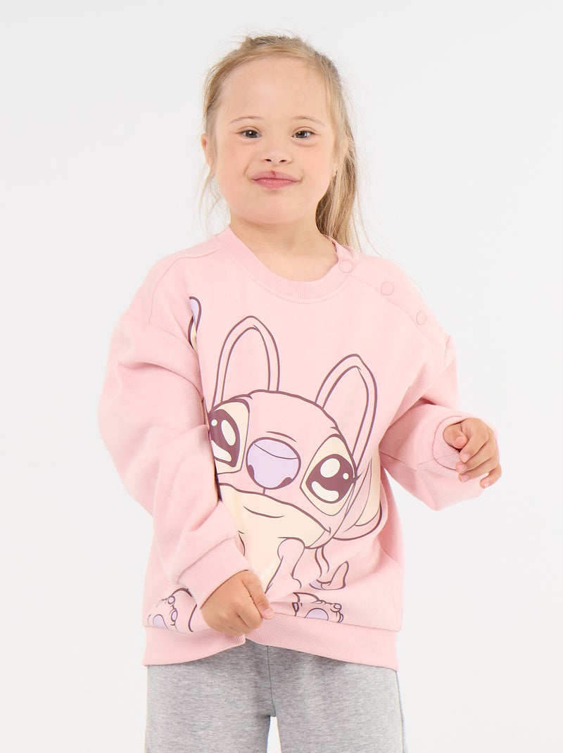 Sudadera de felpa 'Stitch' - colección fácil de poner Rosa - Kiabi