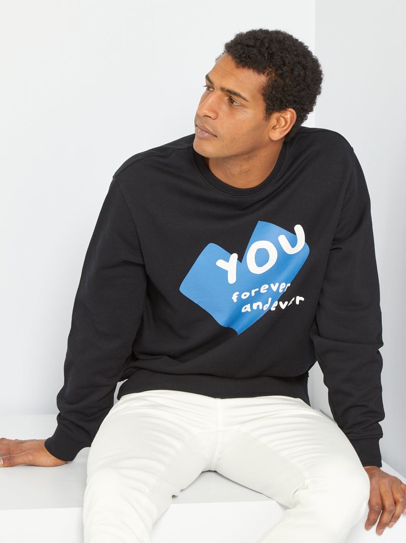 Sudadera de felpa unisex NEGRO - Kiabi