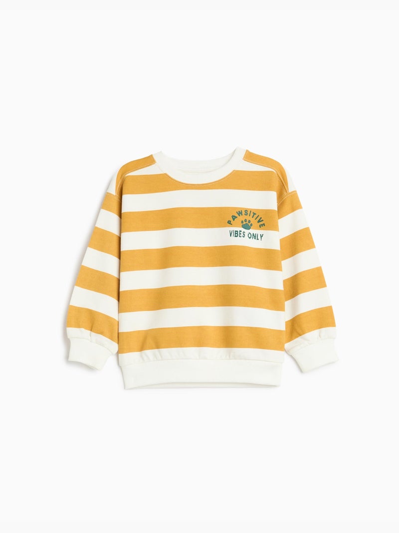 Sudadera de felpuenta de rayas, mo fashion Amarillo - Kiabi