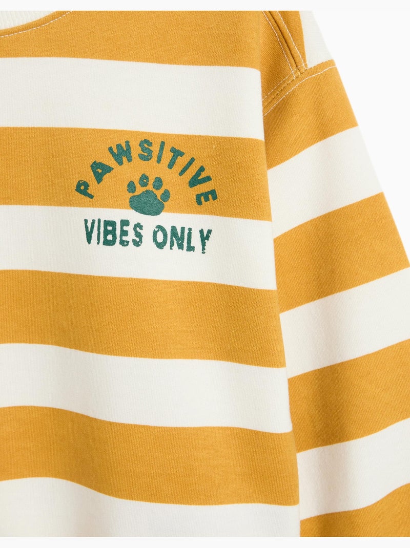 Sudadera de felpuenta de rayas, mo fashion Amarillo - Kiabi