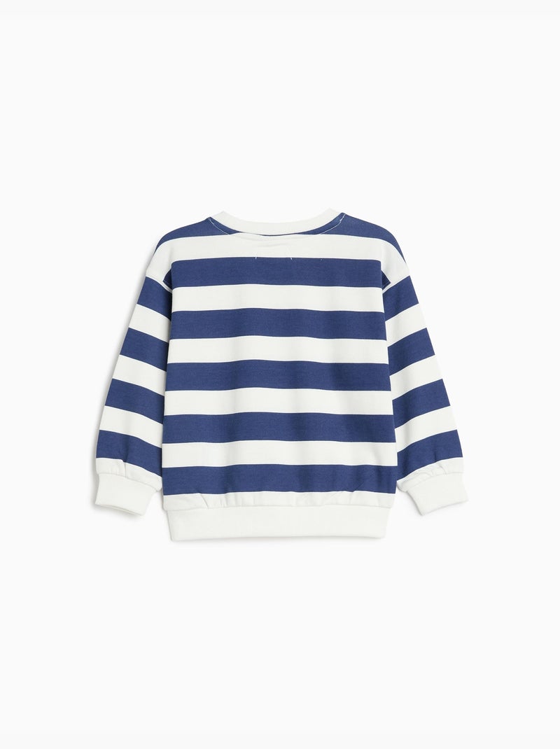 Sudadera de felpuenta de rayas, mo fashion Azul - Kiabi