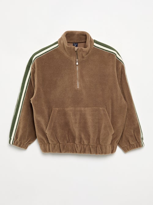 Sudadera de forro polar con cuello camionero - Kiabi