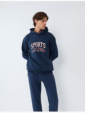 Sudadera de forro polar estampado, mo fashion