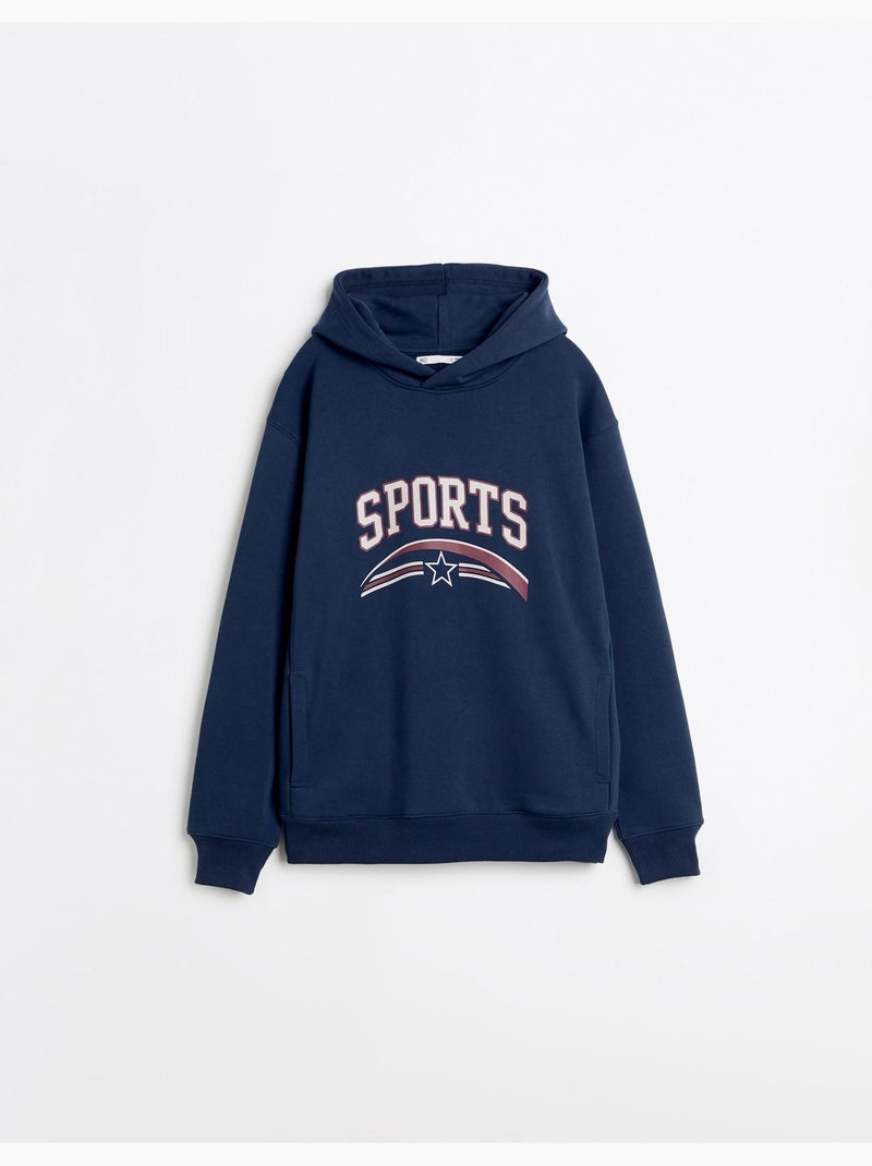 Sudadera de forro polar estampado, mo fashion Azul - Kiabi