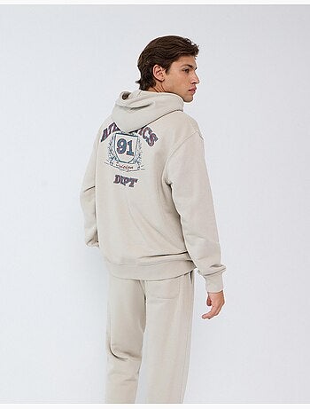 Sudadera de forro polar estampado, mo fashion