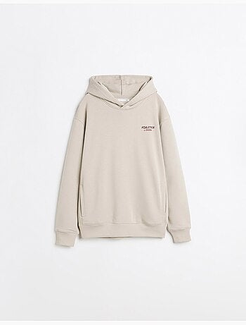Sudadera de forro polar estampado, mo fashion