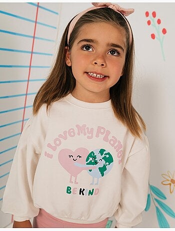 Sudadera de forro polar estampado, mo fashion