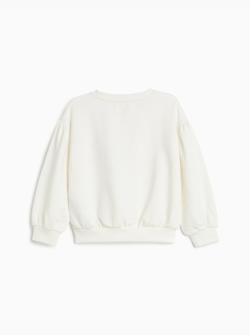 Sudadera de forro polar estampado, mo fashion Blanco - Kiabi